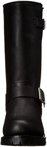 RIDETECS 11" Leather Biker Riding Boots For Men, Black - Calf High Adjustable Vamp With Side Ankle Straps | Image 1