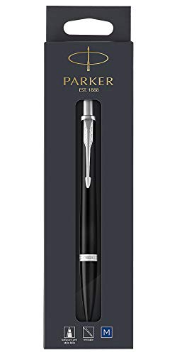 Parker Urban Ballpoint Pen, Muted Black with Chrome Trim with Medium Point Blue Ink Refill (1975425)