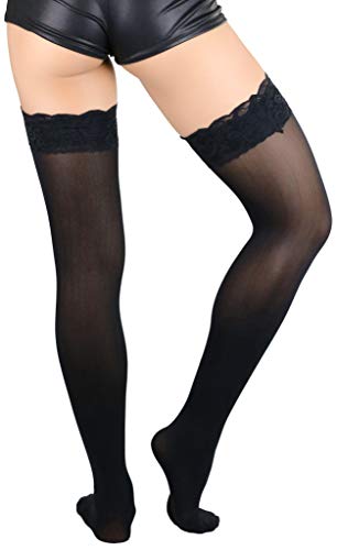 Image of ToBeInStyle Women's Nylon Thigh High Schoolgirl Opaque Stockings