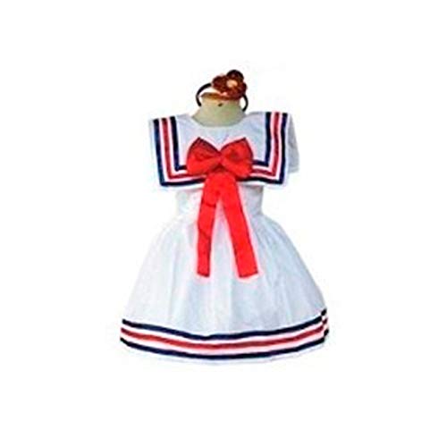 Fantasia de Patati Infantil Feminina Branco e Azul G 7-8