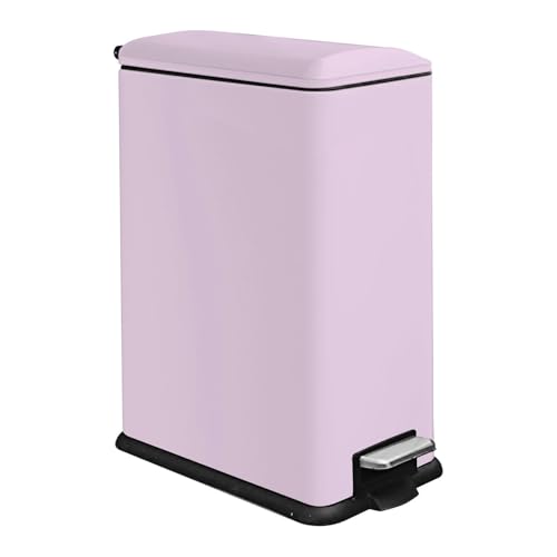 Caneca de basura rectangular rosa con tapa 45 L