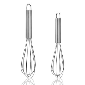 Elegant Stainless Steel Egg Beater Blender Bottle Set – 8 inches & 10 inches, Whisks for Cooking & Protein Shaker