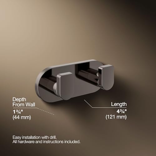 Kohler 73146-TT Composed® Double Robe Hook, Vibrant Titanium by Kohler - Used condition - Image 3