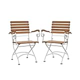 Butlers Gartenstuhl mit Armlehne PARKLIFE in schwarz 59x52x90 cm - Klappstuhl aus FSC-Akazienholz und Metall für Balkon oder Garten