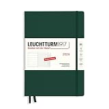 LEUCHTTURM1917 367749 kalendarz tygodniowy i notatnik z kompozycją (B5) 2024, z dodatkowym zeszytem na adresy i rocznice, Forest Green, niemiecki, 12 miesięcy