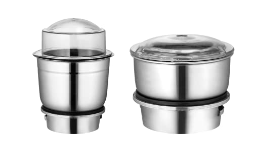 MIXER GRINDER 2 jar COMBO Chutney jars (Heavy) for BAJAJ/PREETHI/PRESTIGE/ACTIVA/SUMEET/GANGA/ORIENT/Crompton/LifeLong/JAIPAN MIXER GRINDER (400ML+200ML STEEL)||brand wonder star
