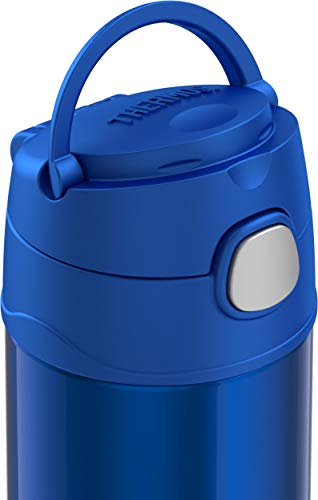 Thermos Blue Funtainer 12 Ounce Bottle & Replacement Straws For 12 Ounce Funtainer Bottle, Clear #TOP3