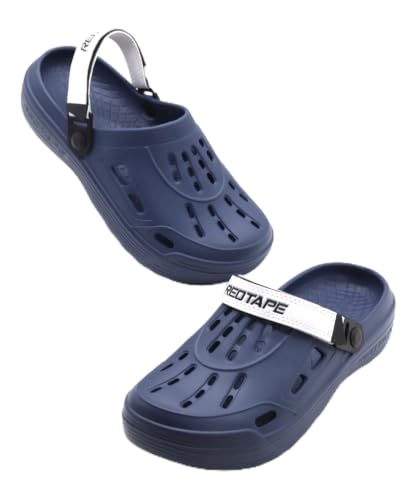 Image of Red Tape Mens Lightweight EVA Clogs Slip-On Comfortable Casual Footwear with Adjustable Back Strap and Anti-Slip Outsole