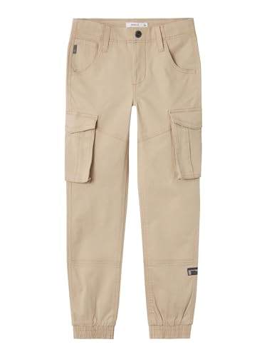 Pantalon cargo enfant beige toile coton résistant taille 146 cm