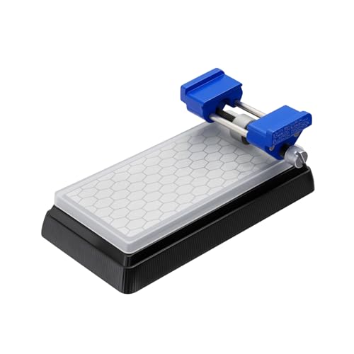 Trintion Diamant-Schleifstein-Set mit Abziehführung, Körnung 400/1000, doppelseitiger Schleifstein, rutschfeste Basis und Winkelfixierung für Küchenmesser, Meißel, Hobel und Scheren