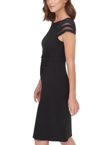 Jessica Howard Women's Short Sleeve Boat Neck Sheath Midi Dress3