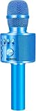 BONAOK Wireless Bluetooth Karaoke Microphone,3-in-1 Portable Handheld Karaoke Mic Speaker Machine Birthday Home Party for PC or All Smartphone (Q37 Blue)