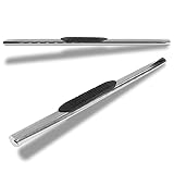 4' Oval Polished Stainless Steel Side Step Nerf Bars Rail Running Boards Compatible with 99-18 Chevy Silverado GMC Sierra 1500/01-19 2500 3500 HD Regular (Standard) Cab