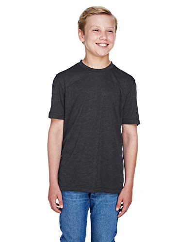 Team 365 Youth Sonic Heather Performance T-Shirt M BLACK HEATHER