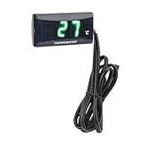 Wakects Motorrad-Wassertemperaturmesser, LCD-Digital-Thermometer, ABS, 32 Bis 248 °F, Warnalarm, M10-Sensor, DC 12 V, für Universelle Motorkühlungsüberwachung von Motorradfahrern (Grüne