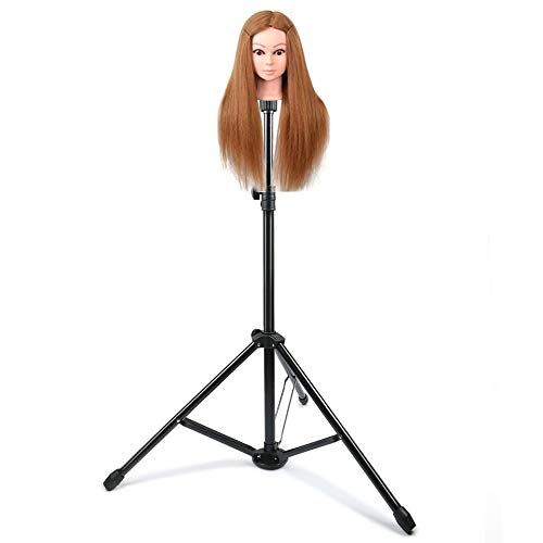 JFUNE Sostenedor trípode de Cabeza Maniquí soporte ajustable acero para cabeza maniqui para Peluquería, Block Head Stand Wig Head Tripod (Nueva versión)