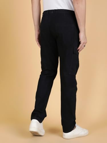 Image of KOTTY Men's Streetwear Style Utility Cargo Pants with Drawstring Waist and Flap Pockets