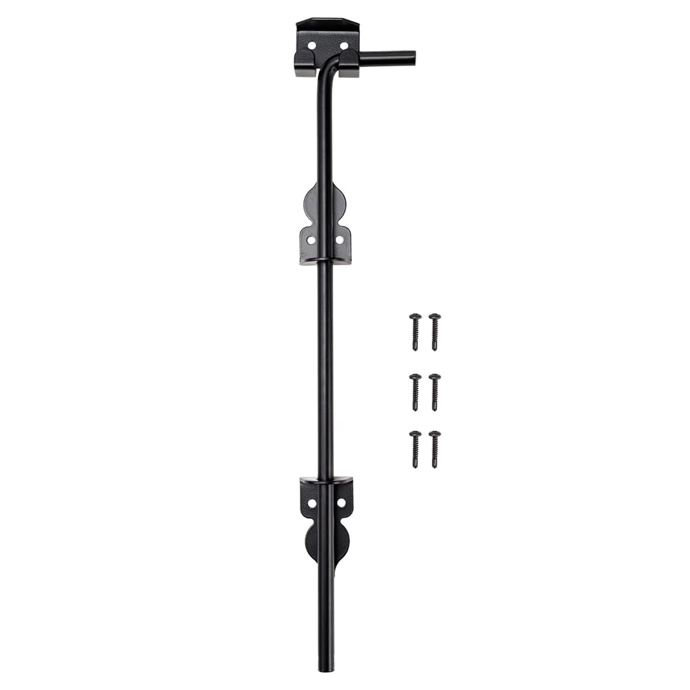Histeaa Heavy Duty Gate Latche Portable Cane Bolt Door Lock Door Stop Hardware for Single Open Door Gate Wooden Fence
