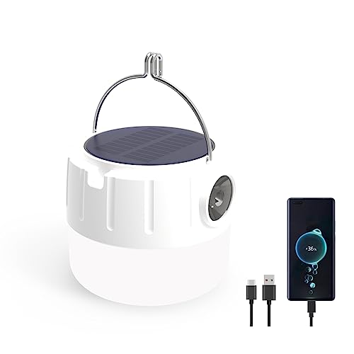 MMXIANG LED Lampara Camping,1000 Lux Linterna LED Recargable Solar,4 Modos de Iluminación Portátil Para Camping,Senderismo,Trabajo,Pesca,Actividades Alire Libre e Iluminación de Emergencia