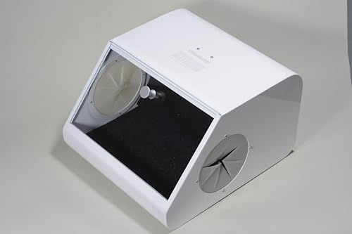 VIBURISH Dental Lab Sandblaster Tempered Glass Baffle High Strength LED Vacuum Dust Collector Vacuum Extractor Box with 2 Filters