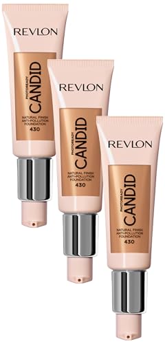 Revlon Liquid Foundation, Photo Ready Candid Face Makeup for Sensitive and Dry Skin, Longwear Sheer-Medium Coverage with Natural Glow Finish, 240 Natural Beige, 0.75 Oz