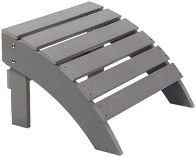 Nestera Adirondack Footstool – Grey Outdoor Ottoman | Curved Recycled Plastic Leg Rest for Patio Chairs | Weather-Resistant, Ergonomic Design Matches Nestera Adirondack Chair | 5-Year Warranty