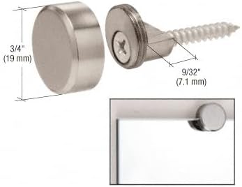 CRL Brushed Nickel Round Mirror Clips - Set