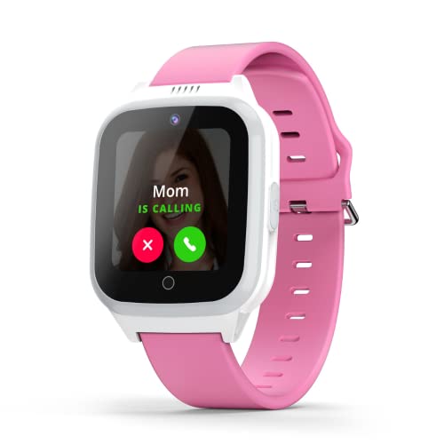 Cosmo JrTrack 2 Kids Smartwatch | 4G Phone Calling | Text, Voice, & SOS | Precision GPS | Selfie Camera | Photo Sharing | Flexible Cosmo Plans | Tracking Watch for Kids (Pink)