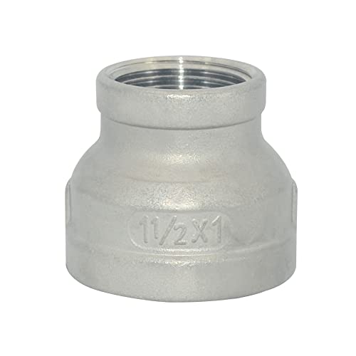1-1/2"X1" Female Nipple Threaded Pipe Fitting, Reducer Coupling,Stainless Steel 304 Npt #TOP3