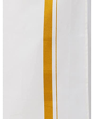 Image of SMT Velcro /Welcro pocket dhoti for mens /Jari border welcro pocket Stitched Dhoti polycotton for Mens 28-40 Size