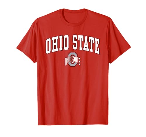Elite Authentics Ohio State Buckeyes Mens Arch Over Logo Officially Licensed T-Shirt, Red