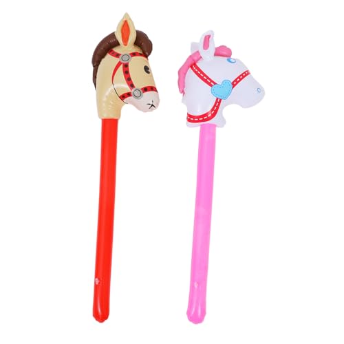TOYANDONA 4 Piezas Palo De Cabeza De Caballo Inflable Juguete Inflable Para Caballo En Un Palo Palos De Animacion De Globos Inflables Palo De Globo De Polivinilo