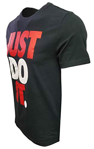 Nike Men's Just Do It Big Logo T-Shirt (Large, Black/Red/White)