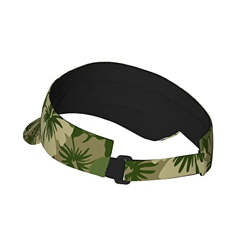 Hawaiian Floral Olive Green Sport Visor Hats For Women Sun Protection Visor For Golf, Tennis, Running, Beach #TOP3
