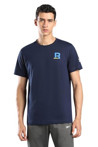 Image of Reebok Men's Comfortable Cotton T-Shirt, Regular Fit Casual Round Neck Tee