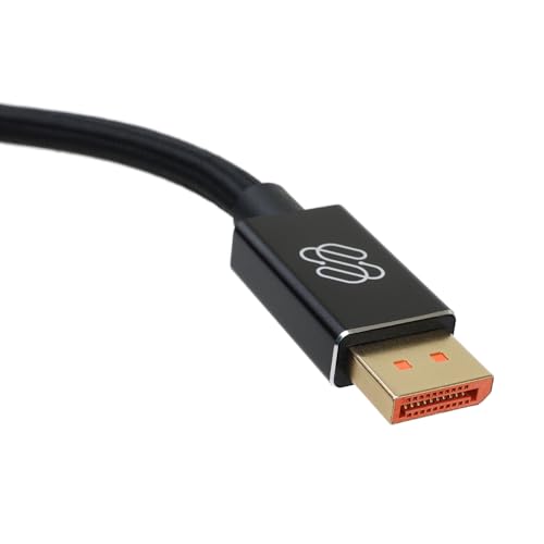 Image of Sewell DisplayPort 2.1 Cable [VESA Certified] DP80 UHBR20 80Gbps, 3.3ft / 1m, 16K@60Hz, 8K@240Hz, 4K@540Hz, HDR, DSC 1.2a, FreeSync, G-Sync, Braided Display Port Cable for Gaming Monitors & GPUs