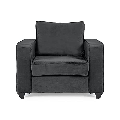 Image of Wakefit Sofa Set | 3 Year Warranty | Sofa 4 Seater, 4 Seater Sofa for Living Room, Wooden Sofa Set, Sofa Set 2+1+1 Seater - Napper(Fabric-Velvet : Space Grey)