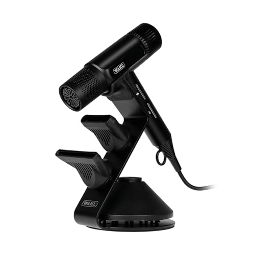 WAHL Vanquish Hair Dryer Stand, supporto per asciugacapelli e per gli accessori con connessione magnetica, base appesantita per maggiore sicurezza, struttura antiscivolo, colore nero