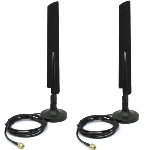Antenas WiFi de doble banda 6E 6 GHz 2.4 GHz 5 GHz RP-SMA con cable de extensión base magnética para PC, computadora de escritorio, PCI PCIe, Bluetooth, WiFi 6E, tarjeta Router de red inalámbrica
