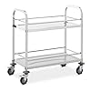 Royal Catering RCSW-108 serveerwagen 2 boorden 70 x 38 x 3 cm 72 kg keukenwagen roestvrij staal keukenrolwagen trolley…