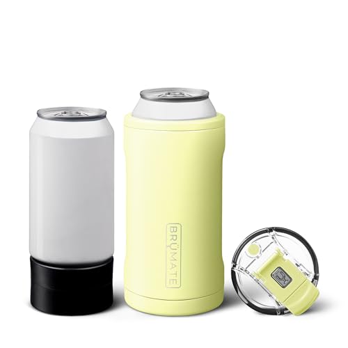 Image of BruMate Hopsulator Trio 3-in-1 Insulated Can Cooler for 12oz / 16oz Cans + 100% Leak Proof Tumbler with Lid | Insulated for Beer, Soda, and Energy Drinks