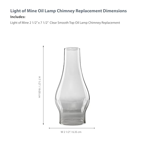 Light of Mine: 2.5" X 7.5" Oil Lamp Replacement Chimney - Clear Smooth Top Borosilicate Chimney (2 1/2" x 7 1/2") by LIGHT OF MINE "LET IT SHINE" - Image 2