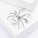 WCRAZYE Spider Brooch Pins for Men Women Witch Jewelry Halloween Pin Accessories Jewelry Fashion Victorian Style Mother of Pearl Body and Micro Pave Spider Brooches Pins Silver Tone Goth Accessories Pins for Backpacks Aesthetic Brooch (White)