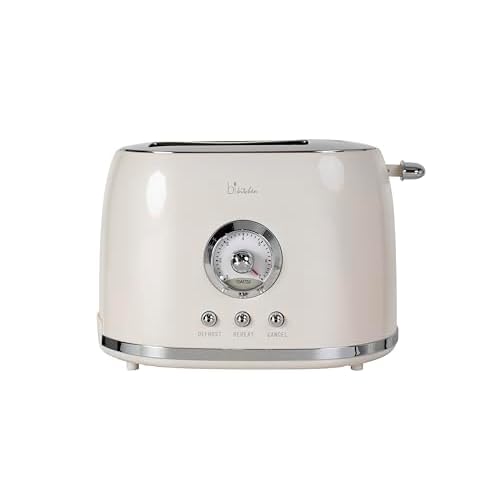 Grille-pain Retro Style Nostalgia 200, 800 W, 2 tranches, degré de brunissage réglable, centrage et arrêt automatiques, 4 fonctions : décongélation, réchauffage, réglage du degré de brunissement,