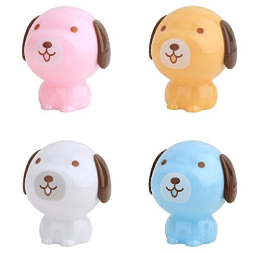Taille-crayon mignon dessin animé chien double trou taille-crayon pour taille-crayon mécanique manuel 2 pièces couleur aléatoire écologique et pratique professionnel