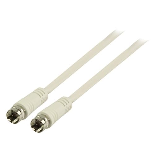 Valueline antennkabel (F-kontakt på F-kontakt, 5 m) vit