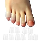 Hoogoo 10 Pack Pinky Toe Sleeves Protectors, Toe Covers, Protect Toe from Rubbing,Discomfort Caused by Long-time Walking Translucent Colour
