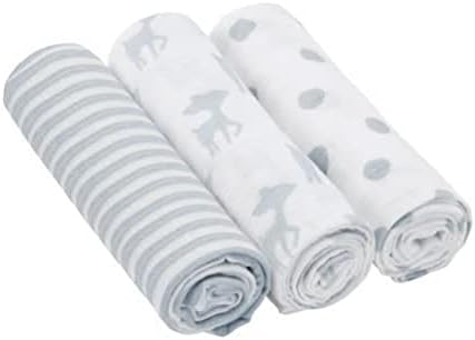 LÄSSIG Baby Burp Cloth Swaddle & Burp Blanket Cotton 3 szt. Różne 85 x 85 cm/Lela Boys