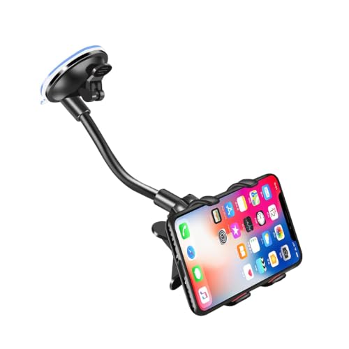 LoyaForba Car Phone Mount, Universal Phone Holder for Car Cell Phone, 360 Degrees Dashboard Desk Wall Bracket for GPS Navigation and Any Smartphone