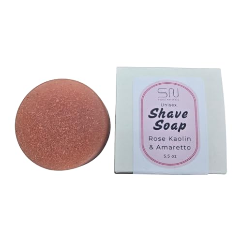 Seoul Naturals Shaving Bar Soap, Amaretto with Rose Kaolin Clay, k beauty, 5.5 oz